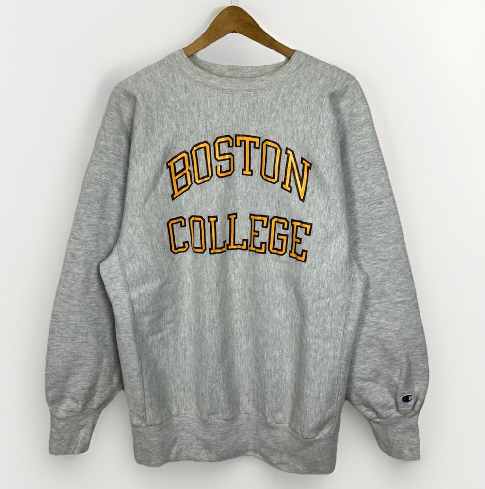 Vintage Champion USA Reverse Weave XXL BOSTON COLLEGE Crewneck 90s Triblend EUC